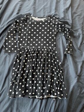 Place Black and White Polka Dot Long-Sleeve Dress